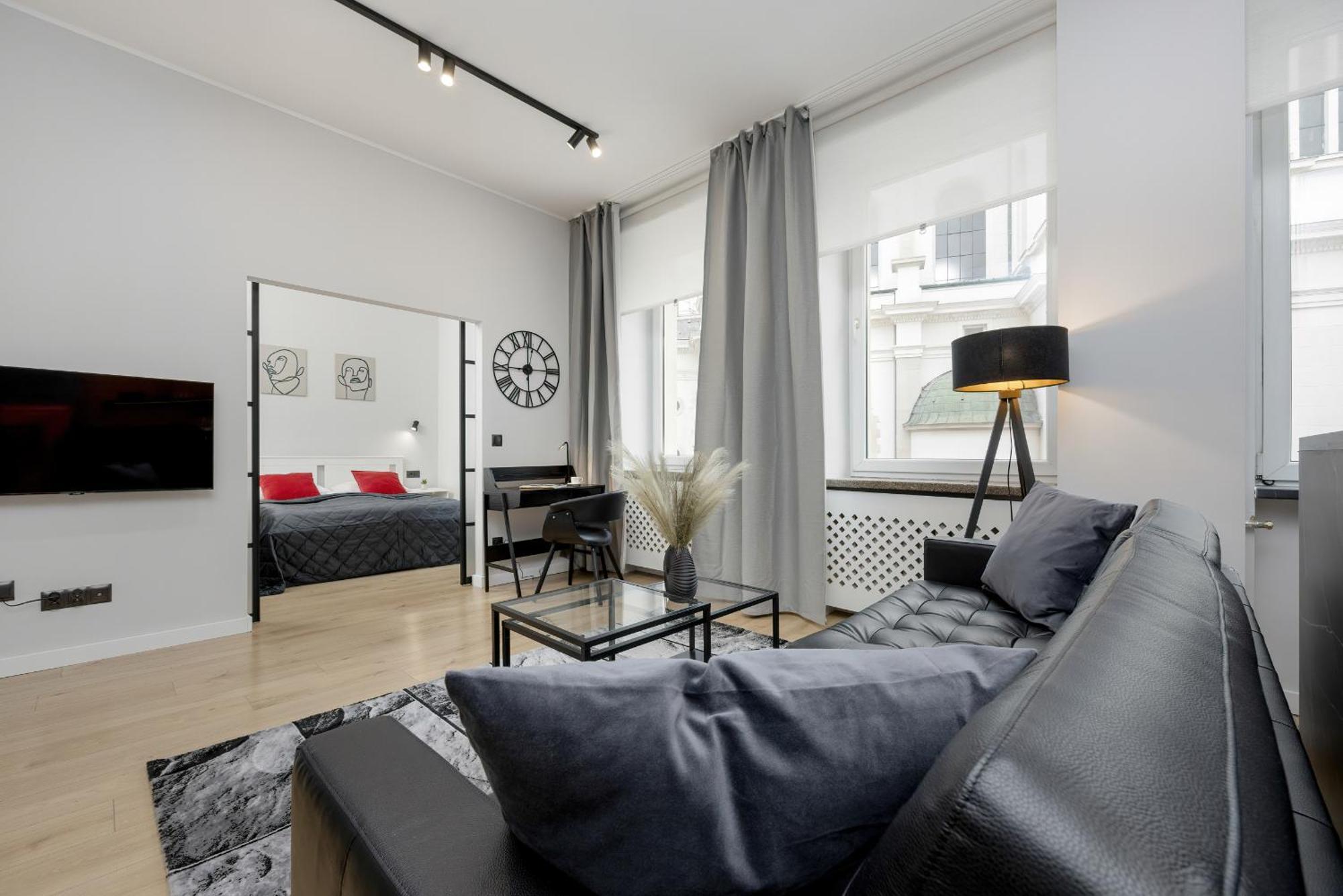 Exclusive Grey And Red Apartment In Warsaw Center By Noclegi Renters 외부 사진